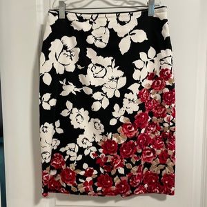 White House black market floral pencil skirt